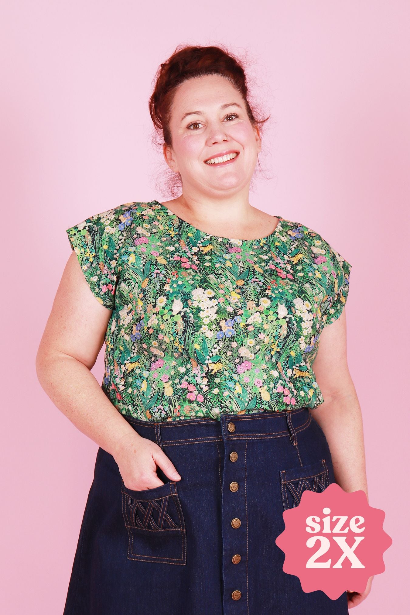 Made590 Lulu Top Embroidered Botany Black