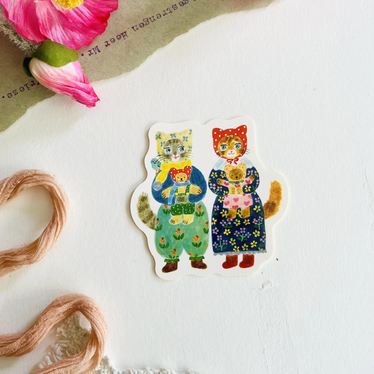 Cat Hugs Aiko Fukawa Sticker