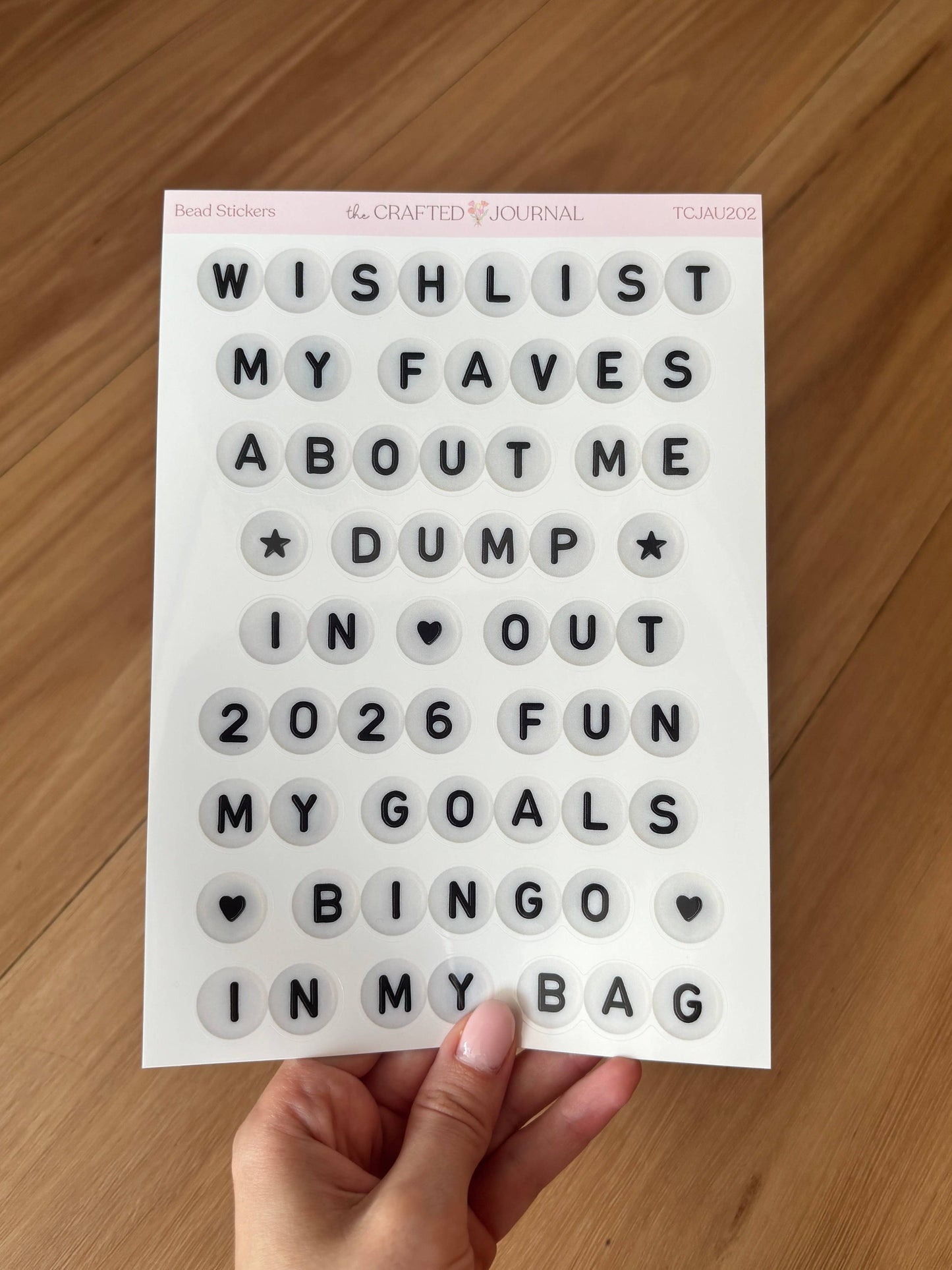 Journal Prompt Bead Sticker Sheet