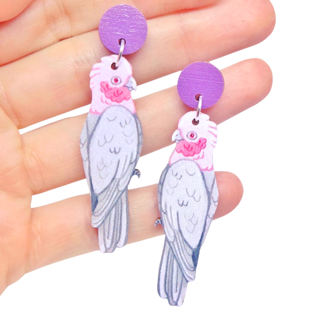 Galah Australian Bird Earrings