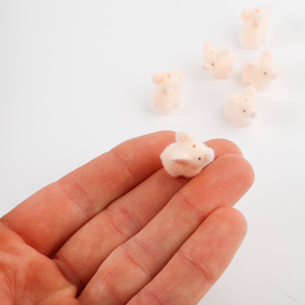 Flocked Mini Baby Pigs