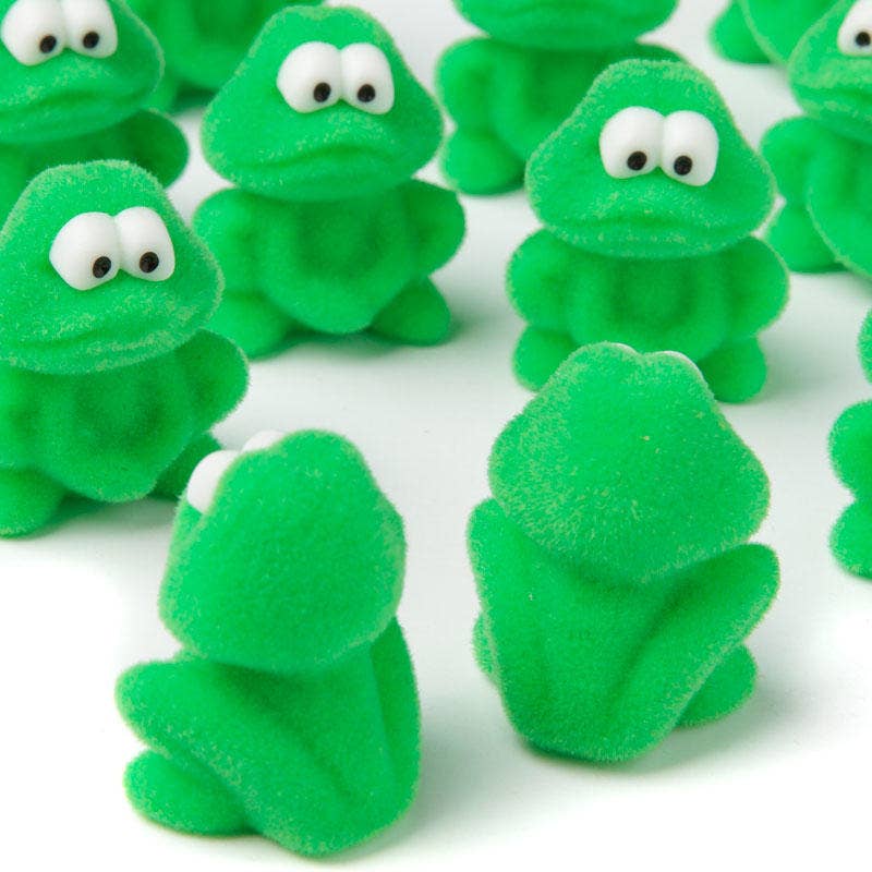 Miniature Flocked Frogs