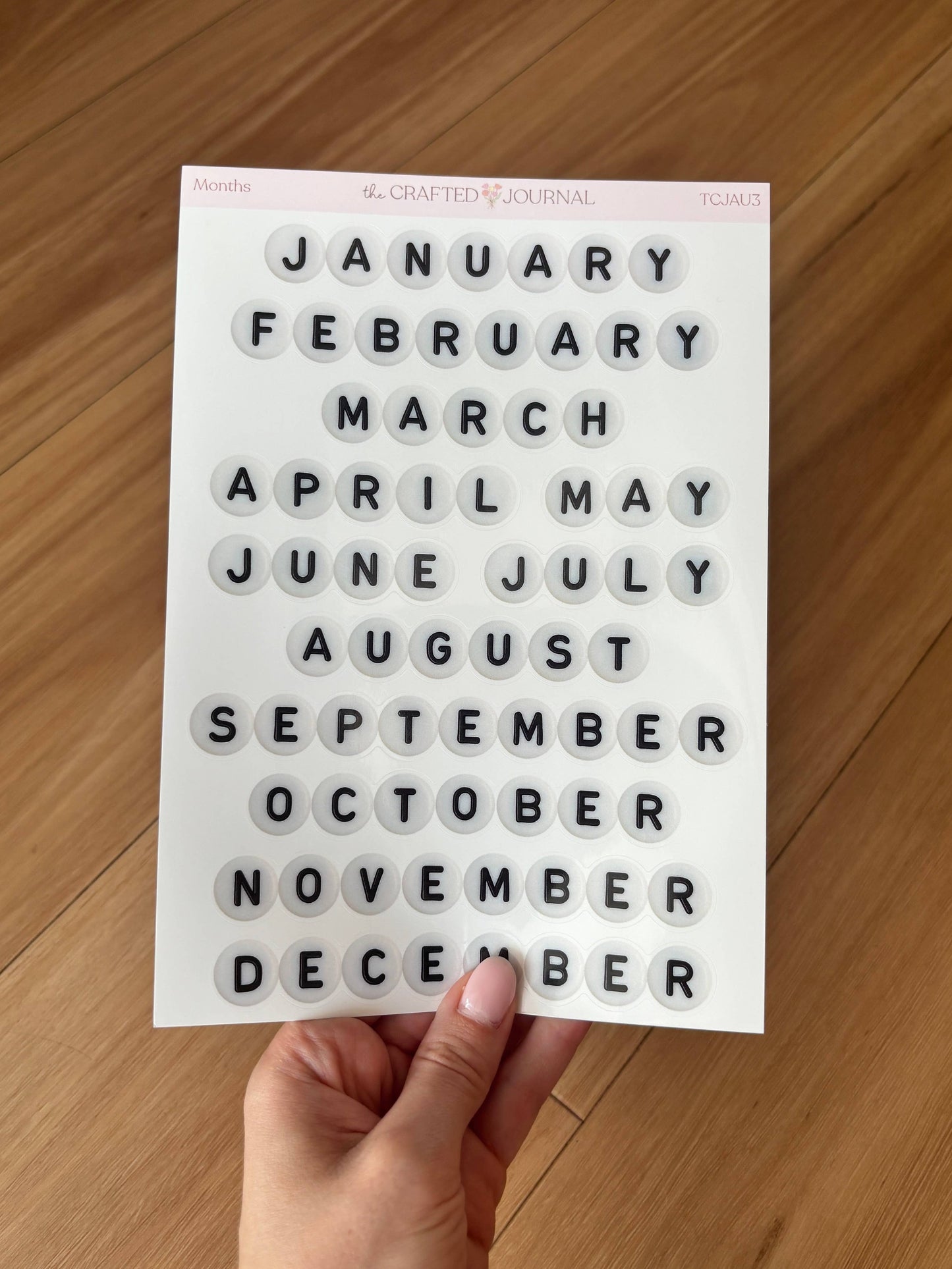 Months of the Year Bead Sticker Sheet