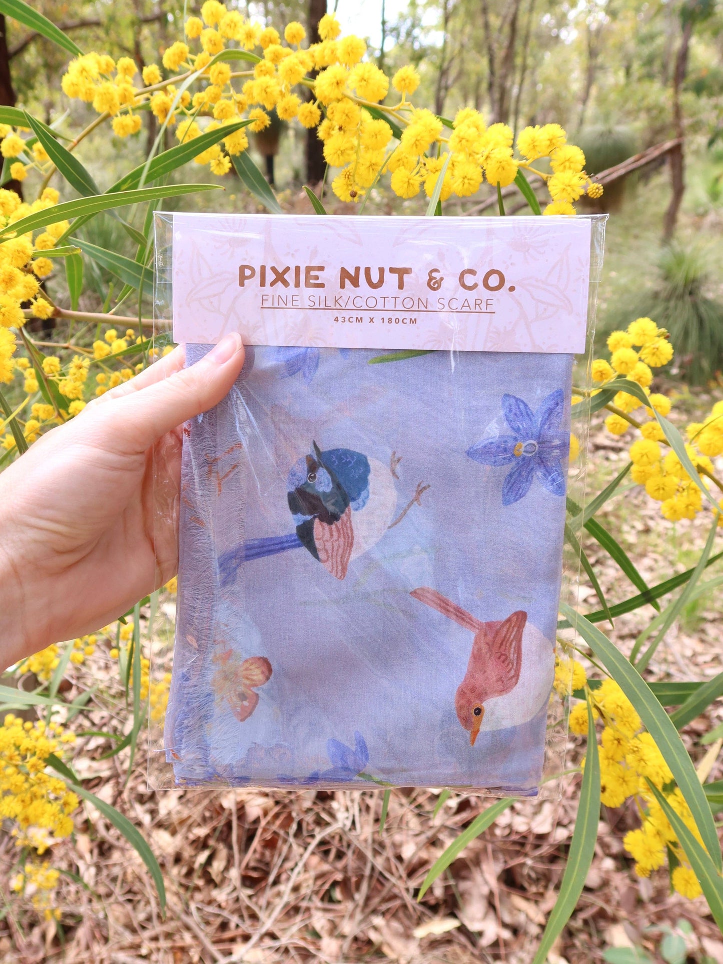 Fairy Wren Australian Silk/Cotton Scarf