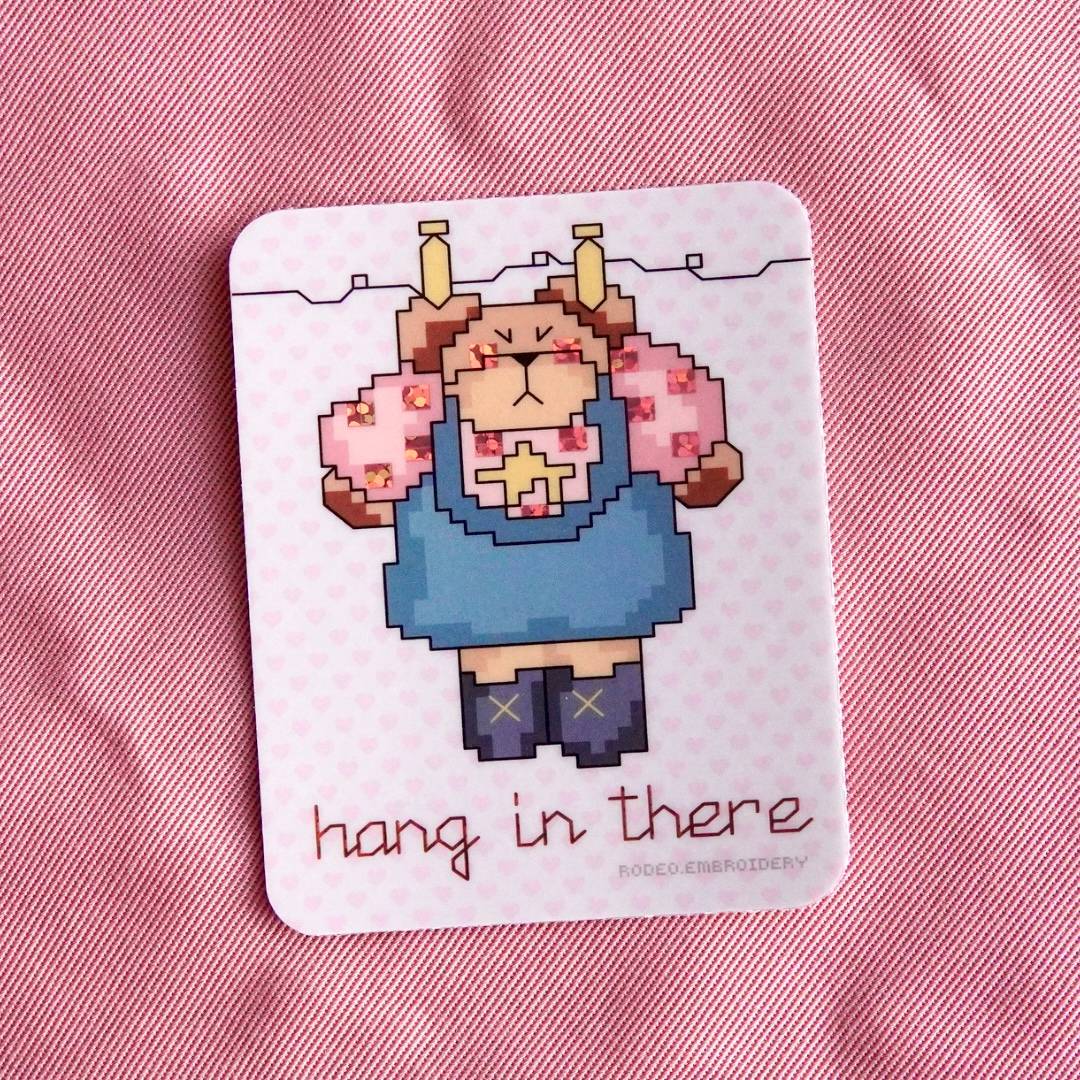 Hang In There - Vinyl Sticker (glitter)