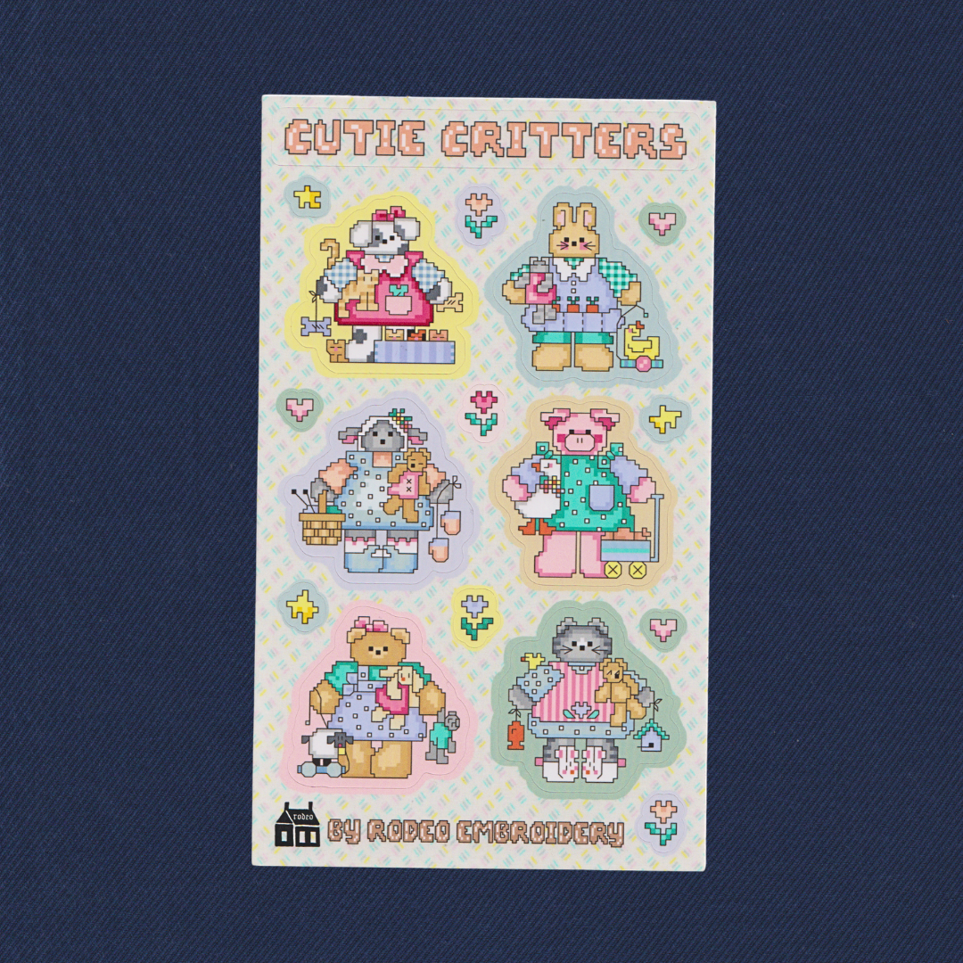 Cutie Critters ~ Vinyl Sticker Sheet