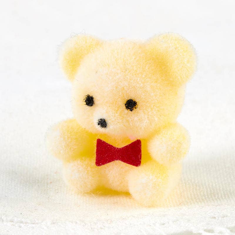 1" Miniature Yellow Flocked Teddy Bears
