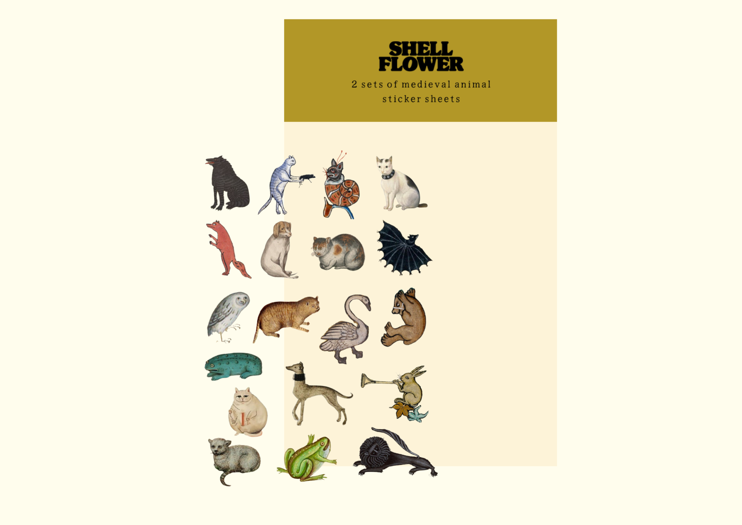 Medieval Animal Sticker Sheet