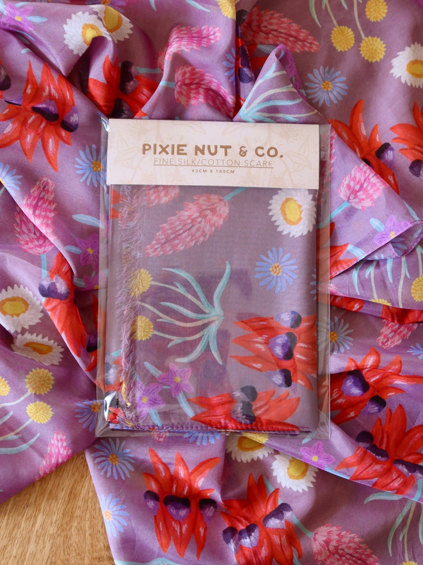 Australian Wildflower Silk/Cotton Scarf