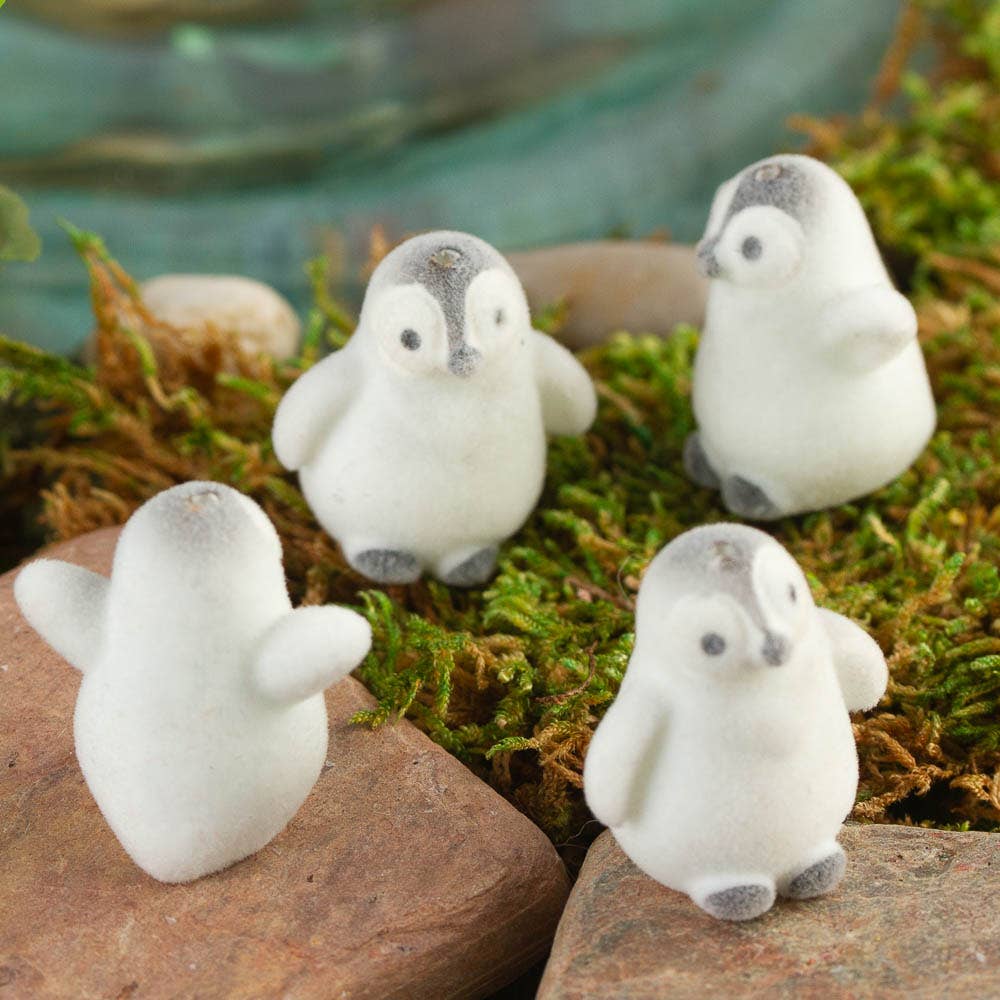 Miniature Flocked Baby Penguins