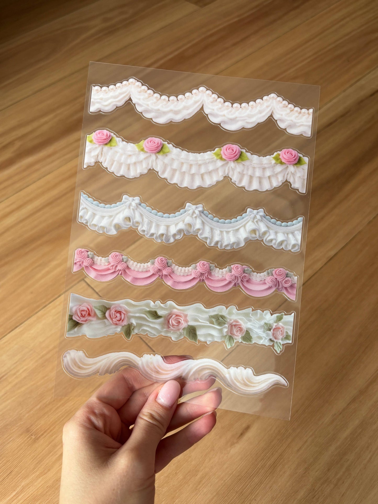 Clear Vintage Icing Sticker Sheet