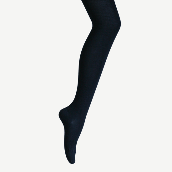 Merino Wool Flat Knit Tights Essential Navy