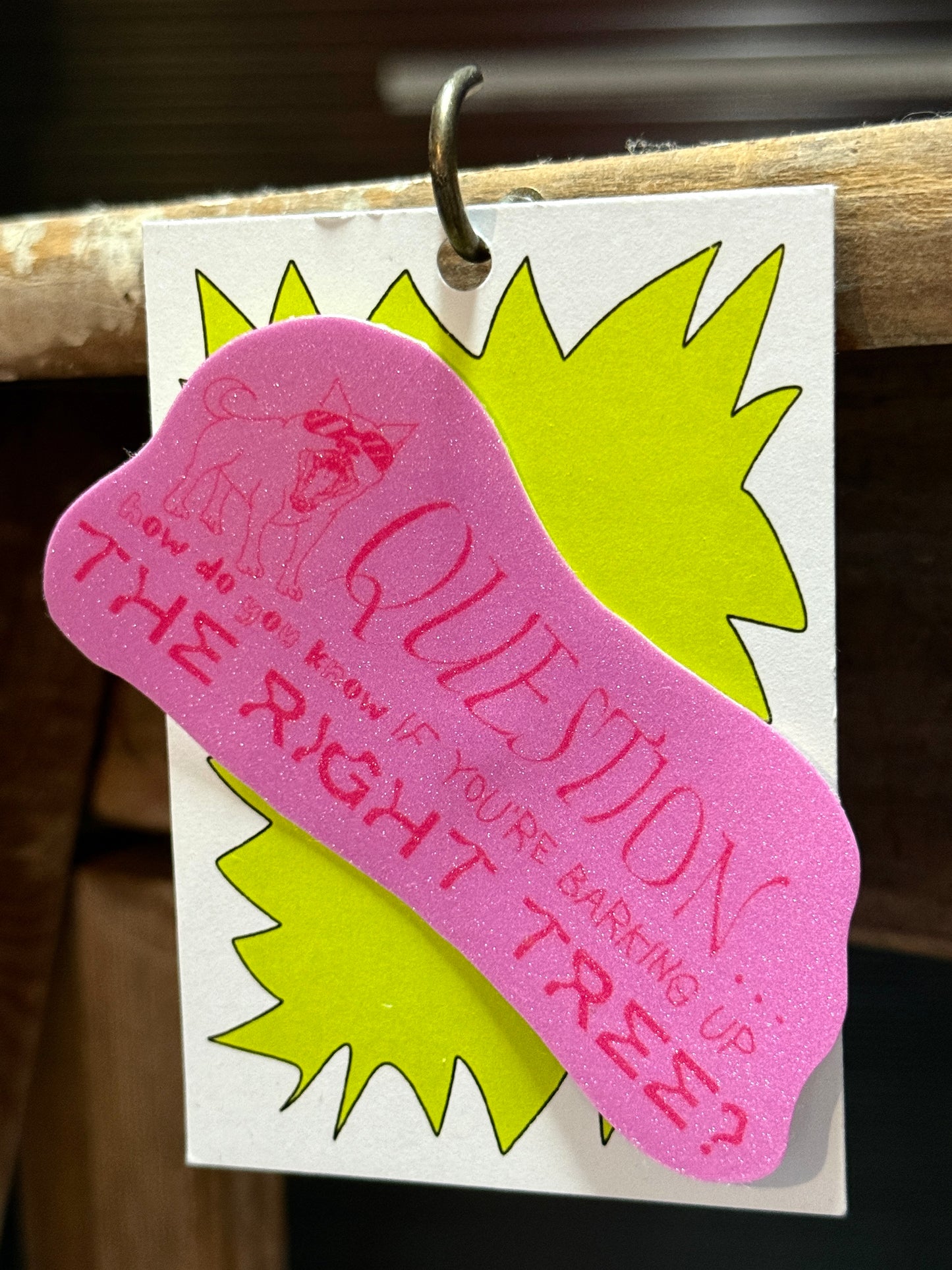 Barking Glitter Sticker