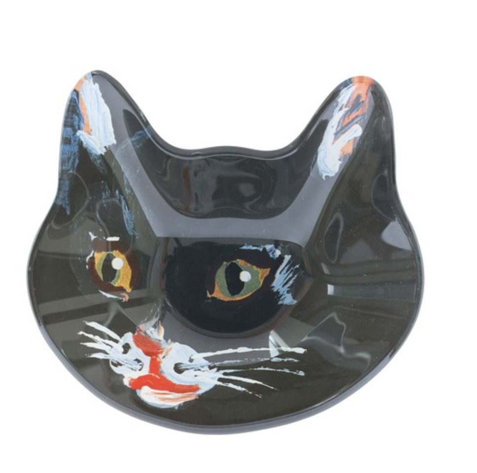 Nathalie Lete Small Cat Face Plate Black Cat