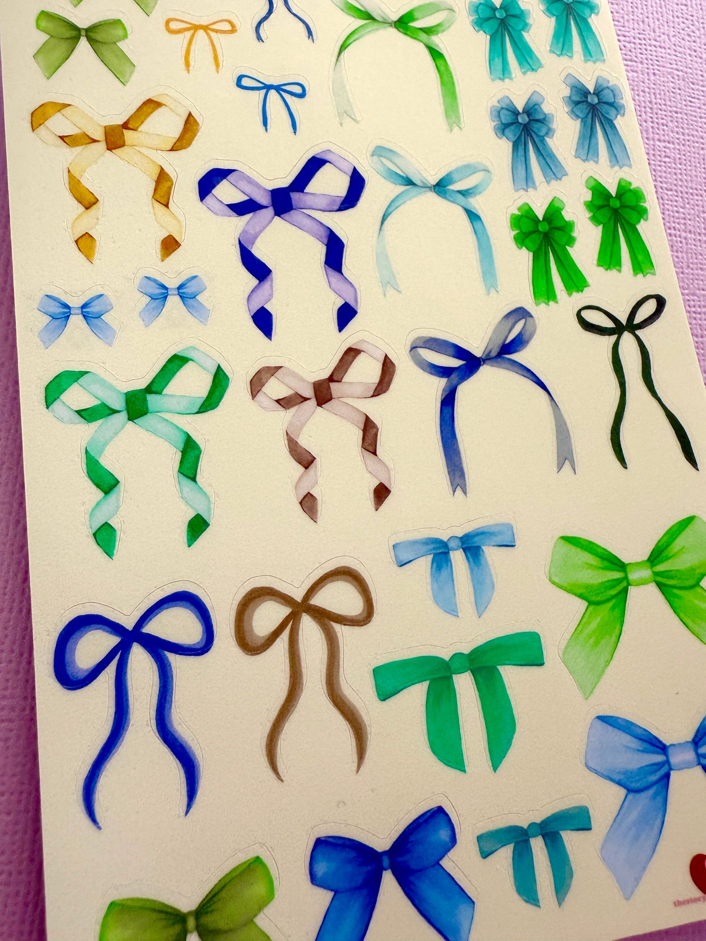 SBR Watercolour Bows Stickers- Blues