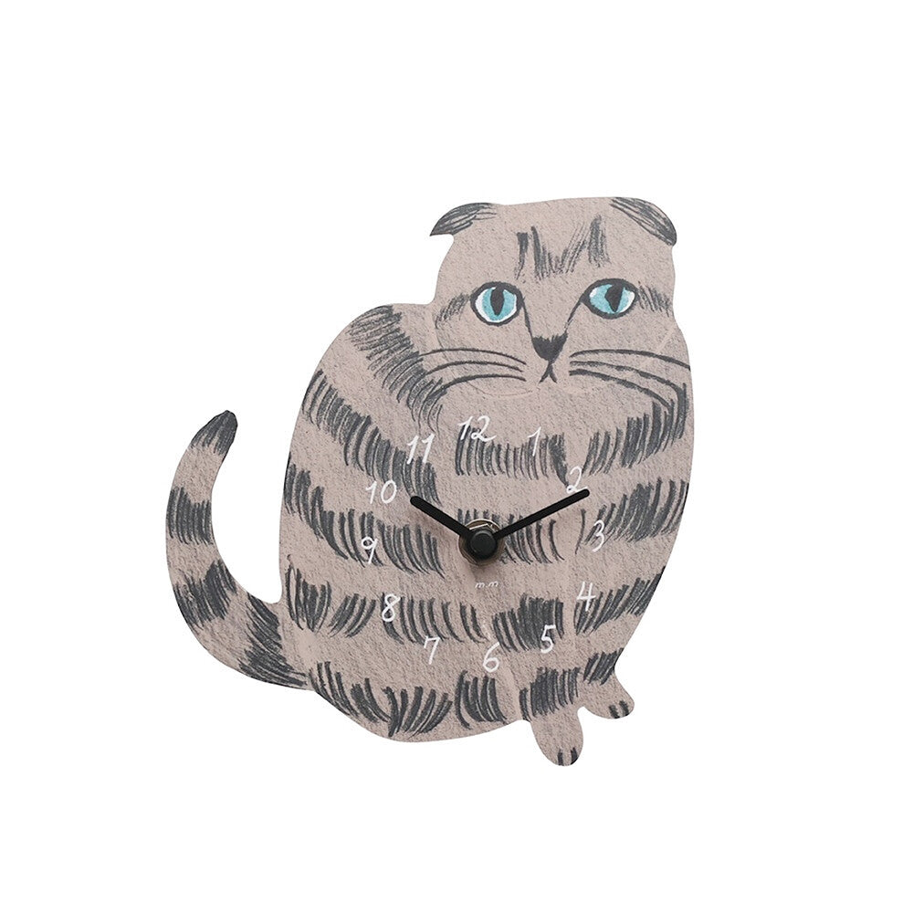 Matsuo Miyuki Diecut Wall Clock Cat Stella