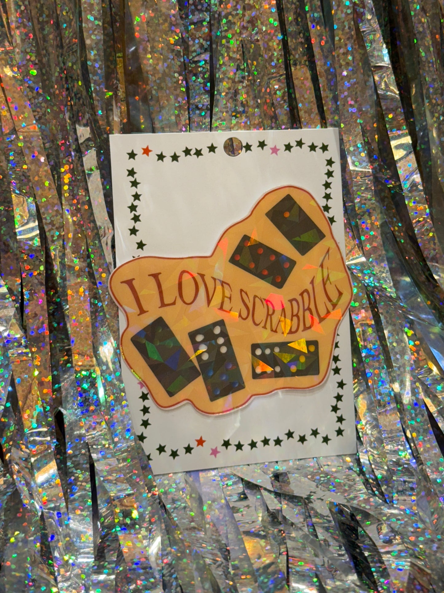 I Love Scrabble Holographic Sticker