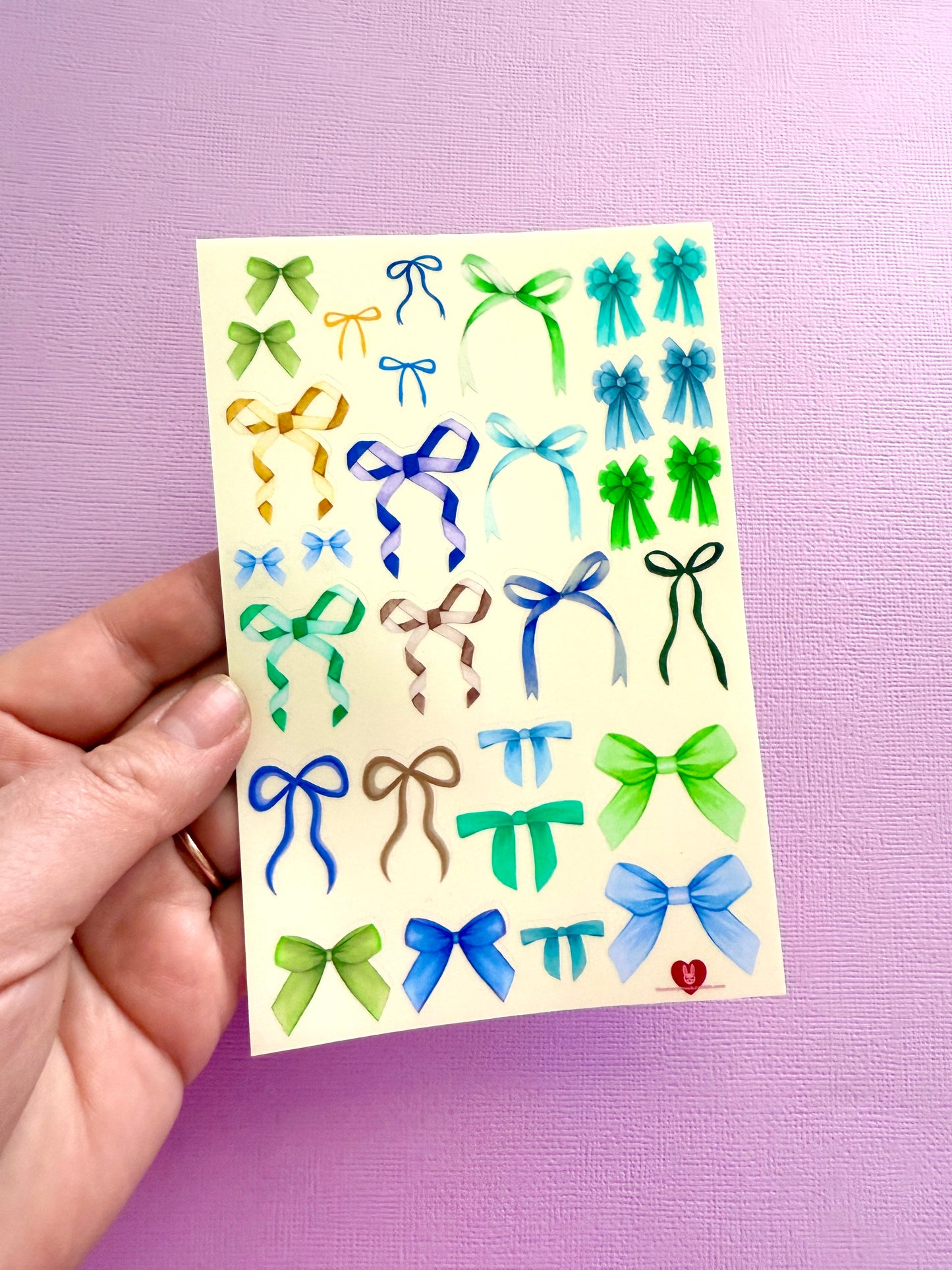 SBR Watercolour Bows Stickers- Blues