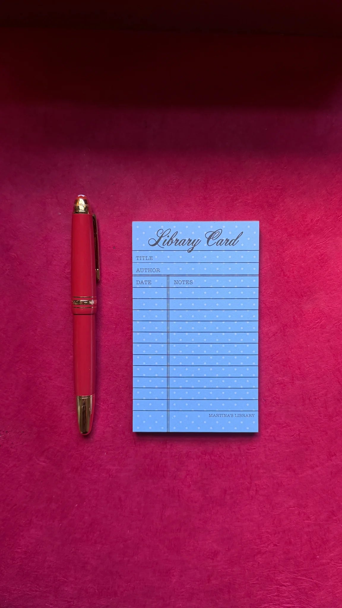 Library Card Reading Log/Memo Pad