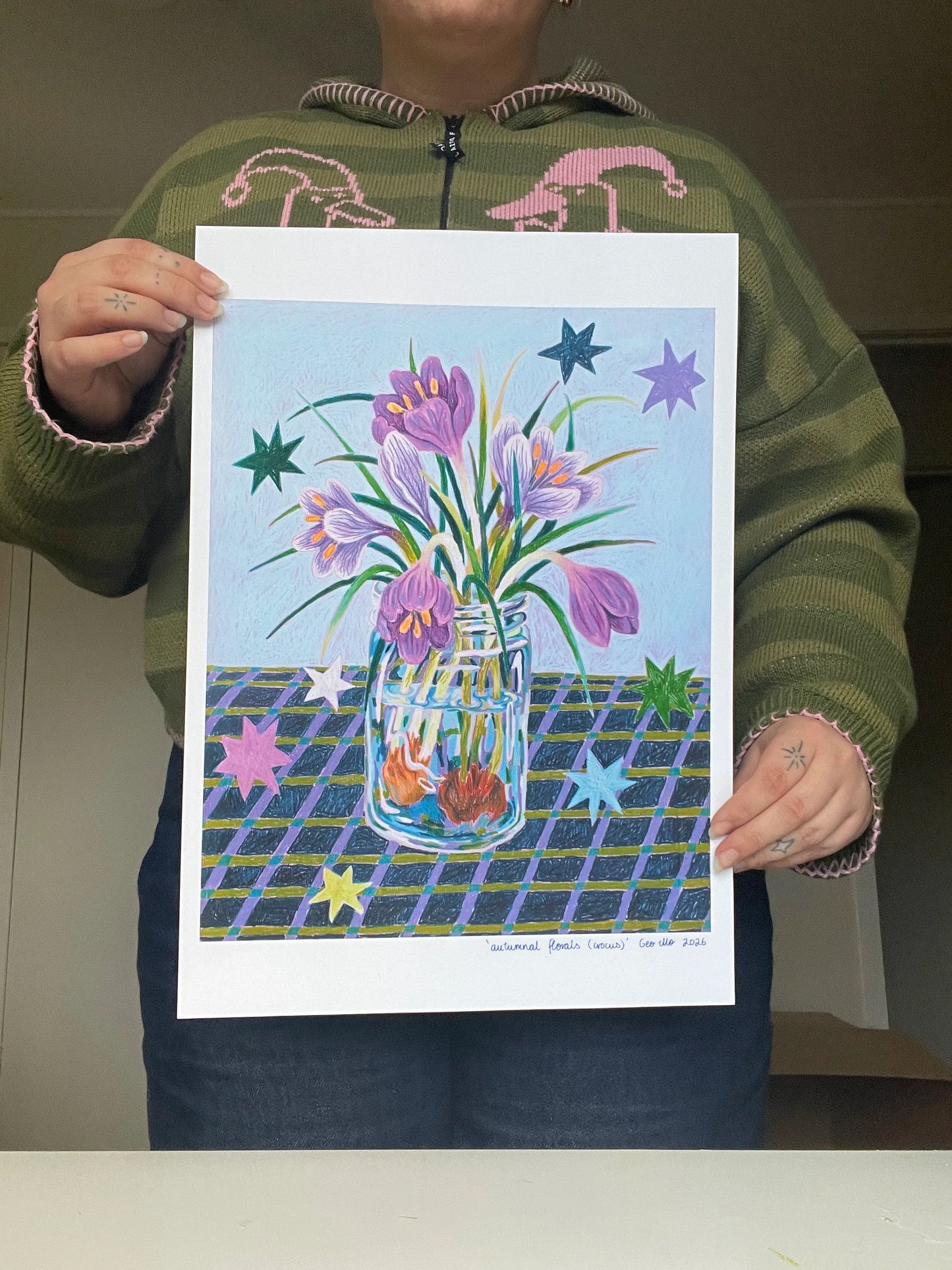 autumnal florals (crocus) - print