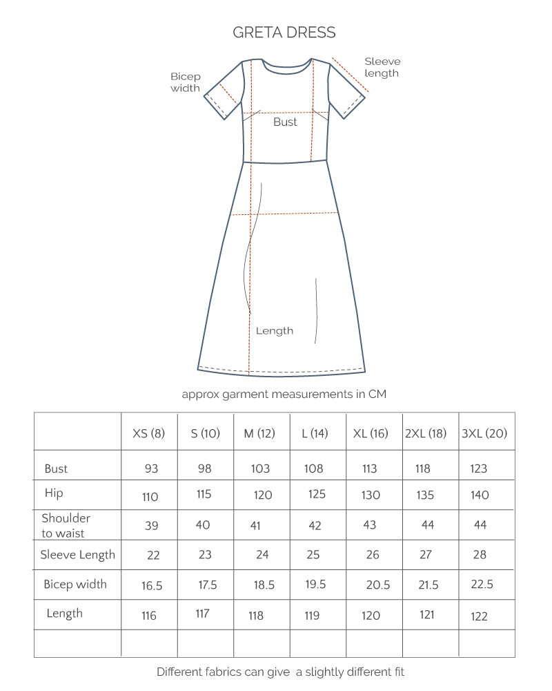 Greta Dress - Woodcut Flowers Lark on Navy