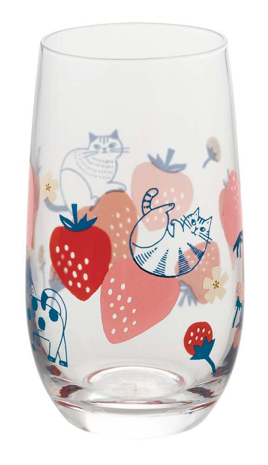 Cat Glass Tall Strawberry