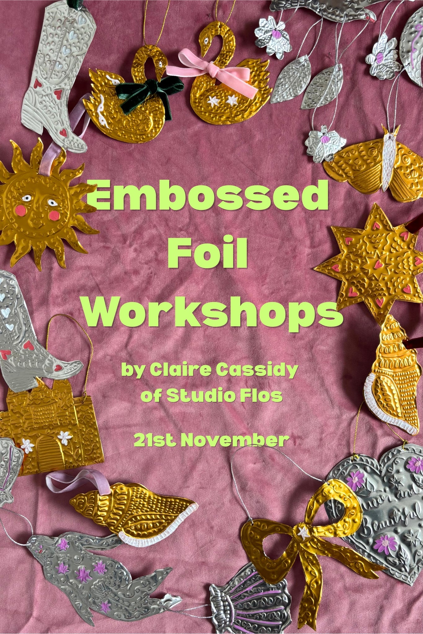 Embossed Foil Workshops with Studio Flos | November 21st | 10:30am - 1pm