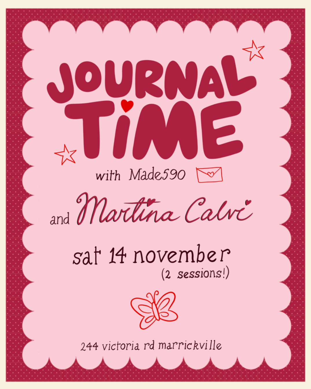 Journal Time with Martina Calvi 💌 Saturday November 14th | 2 Sessions!