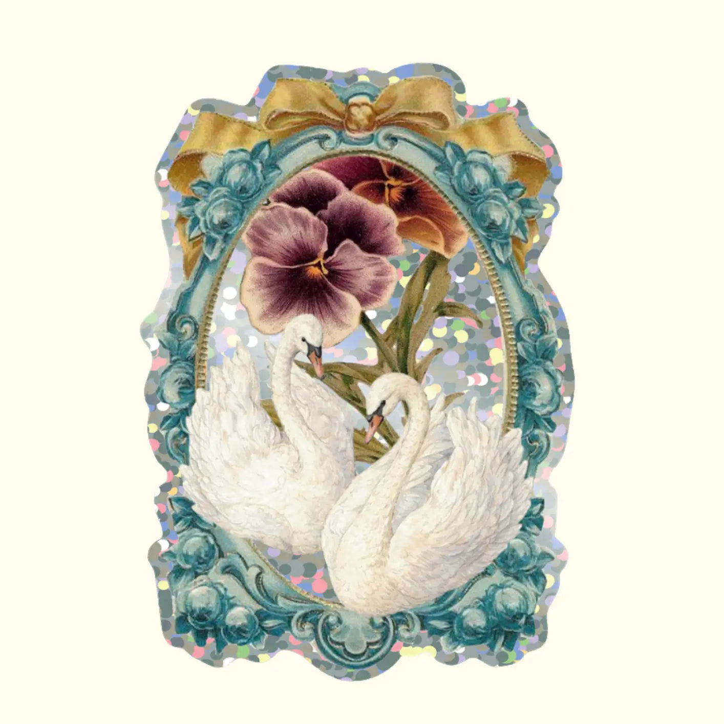 Garden Swans Sticker