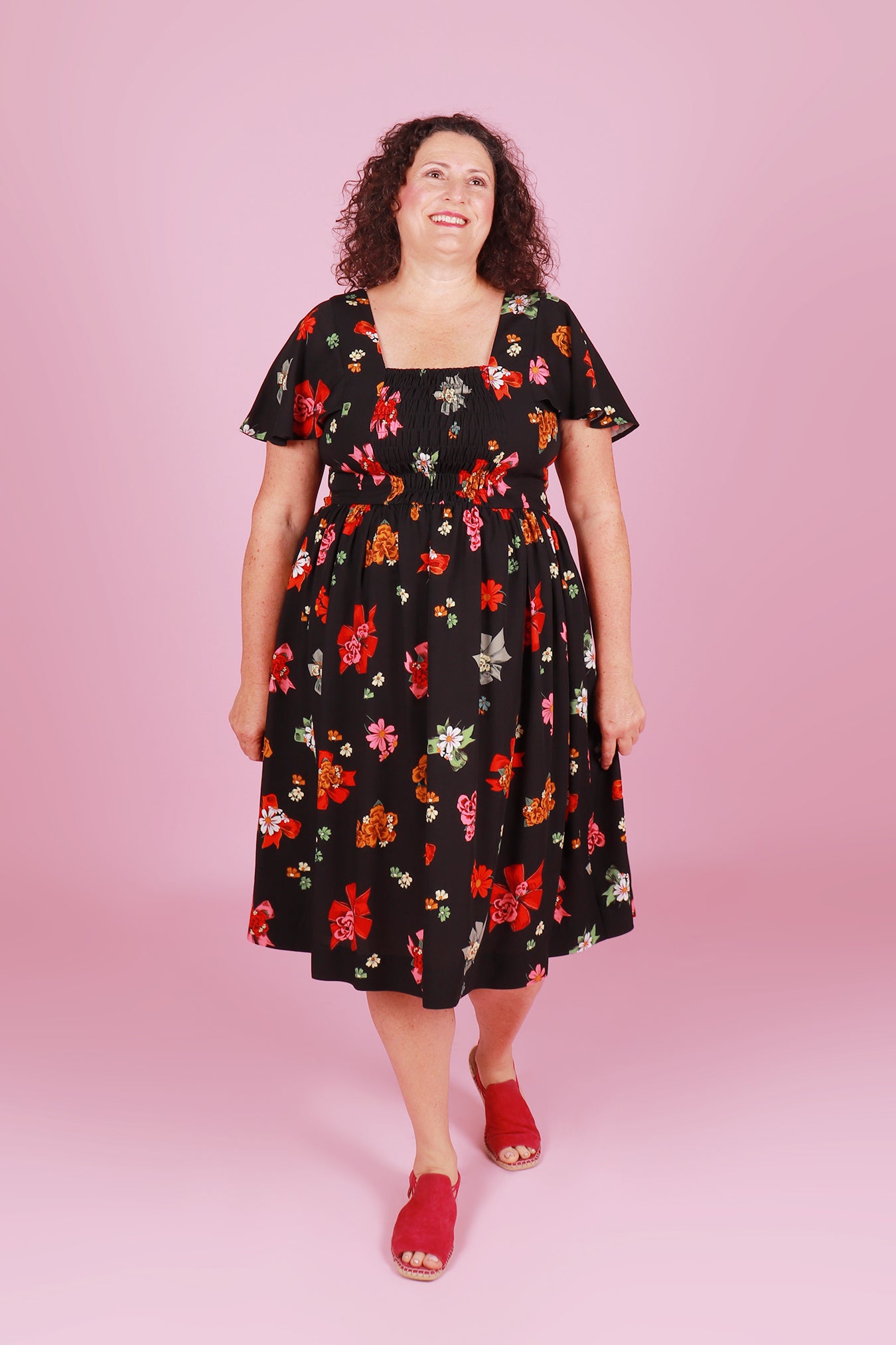 Vera Dress Midi Sweetheart Posie