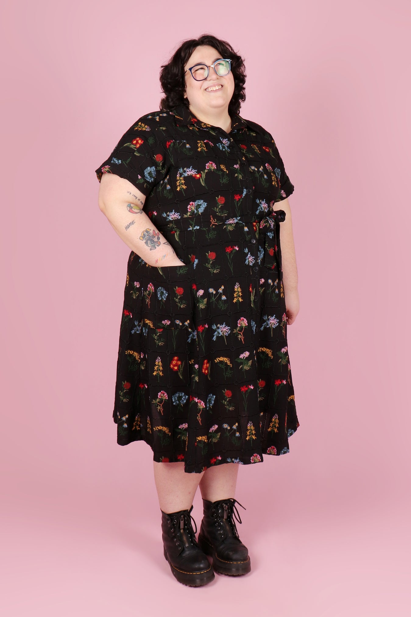 Sabrina Dress Embroidered Botany