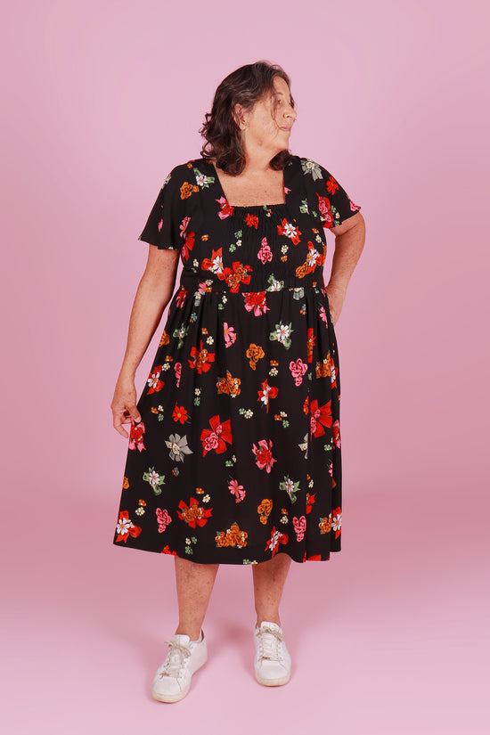 Vera Dress Midi Sweetheart Posie