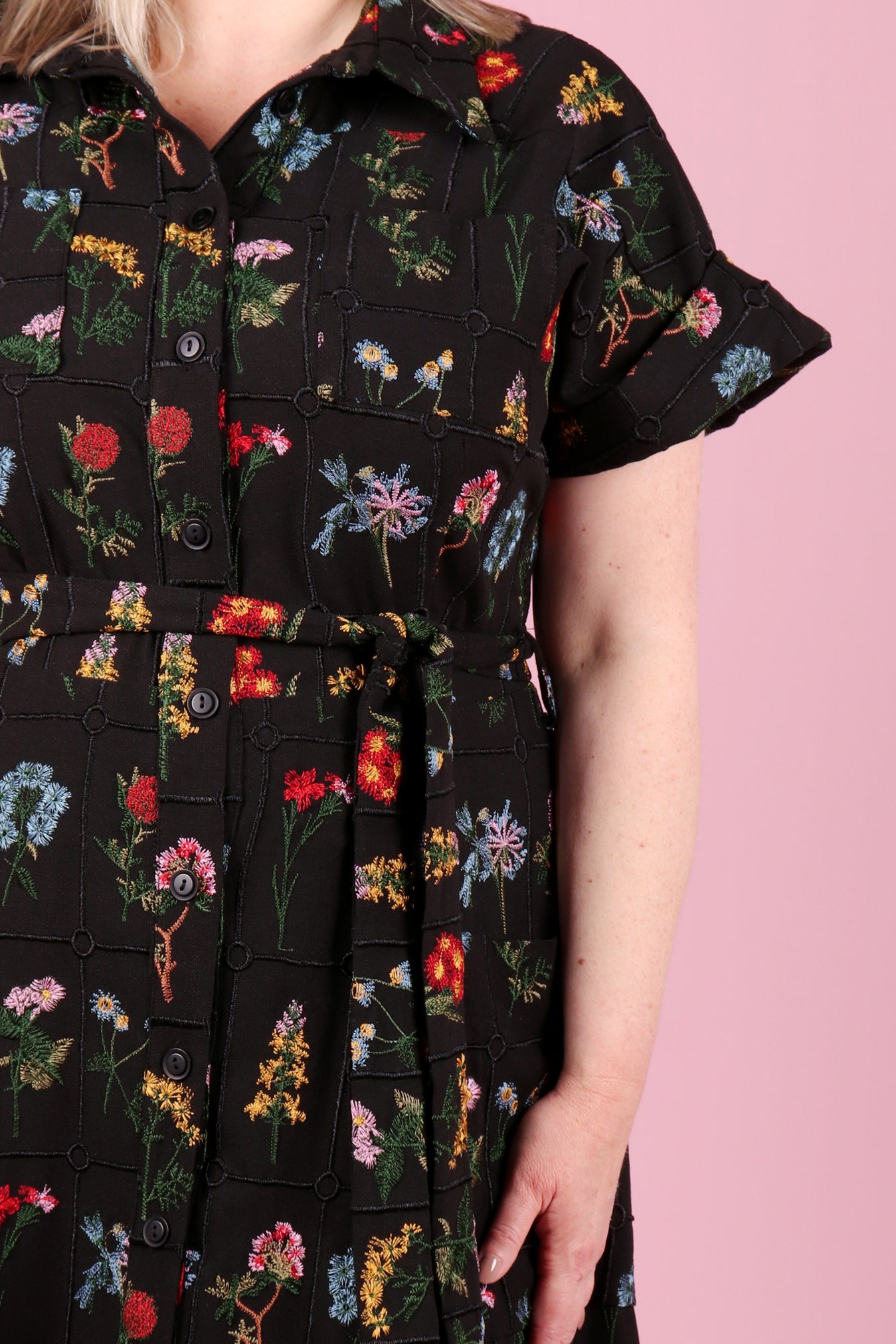 Sabrina Dress Embroidered Botany