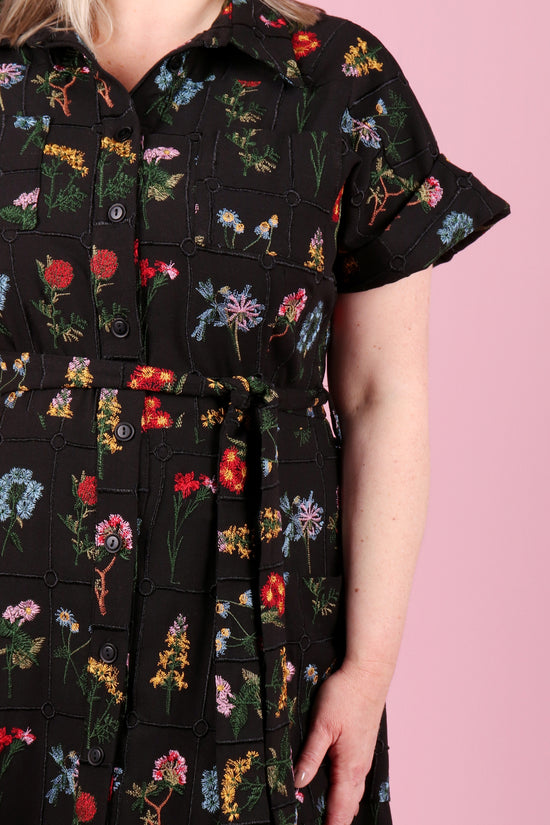 Sabrina Dress Embroidered Botany