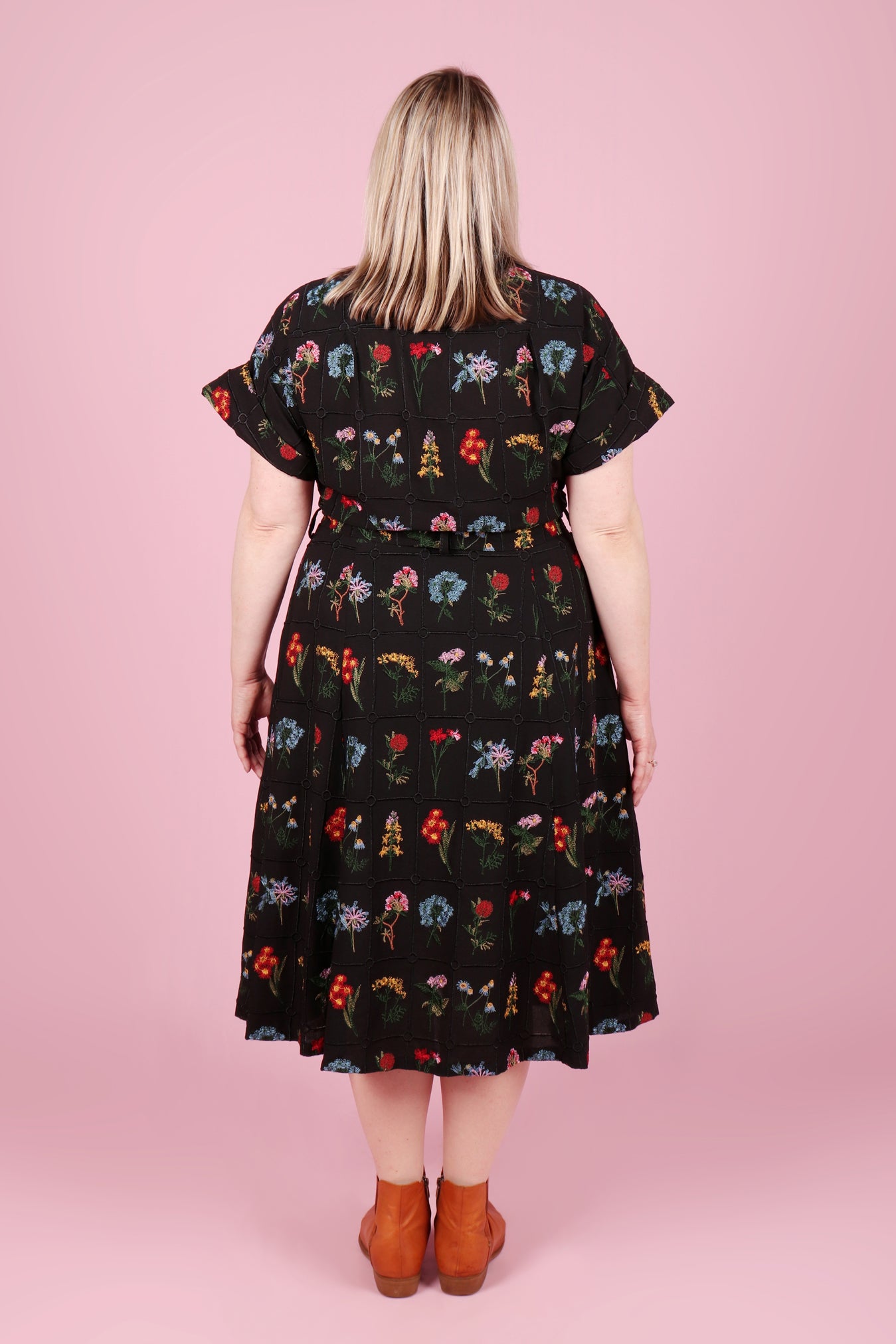 Sabrina Dress Embroidered Botany