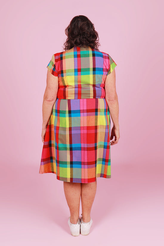 Saski Sister Dress Rainbow Plaid