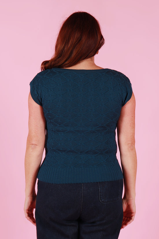Michelle Knit Top Blue Jay