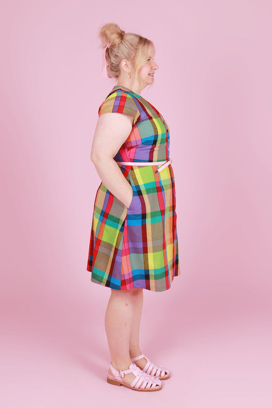 Saski Sister Dress Rainbow Plaid