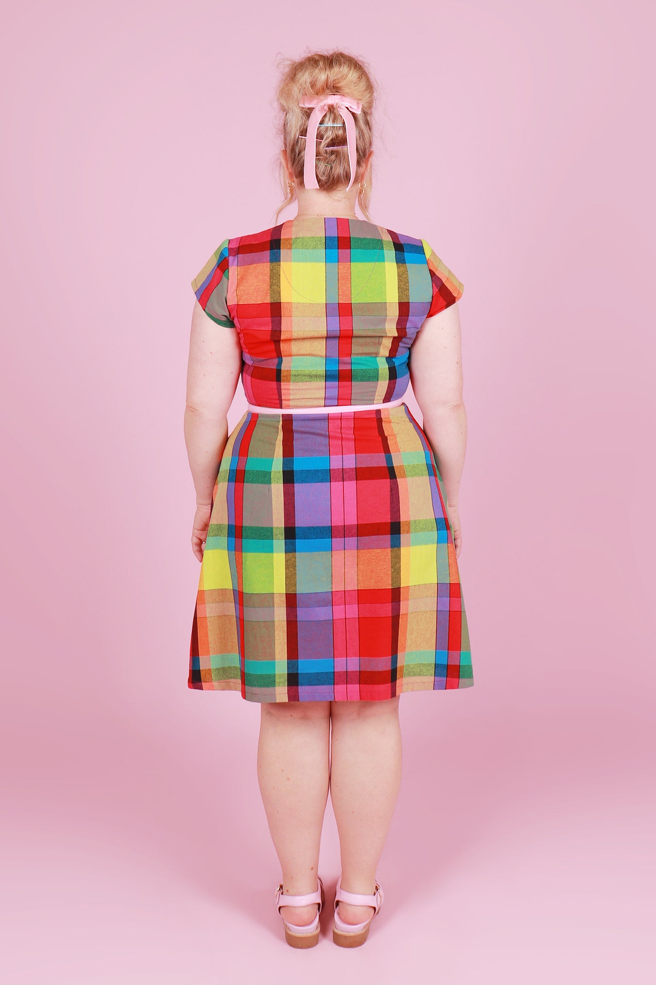 Saski Sister Dress Rainbow Plaid