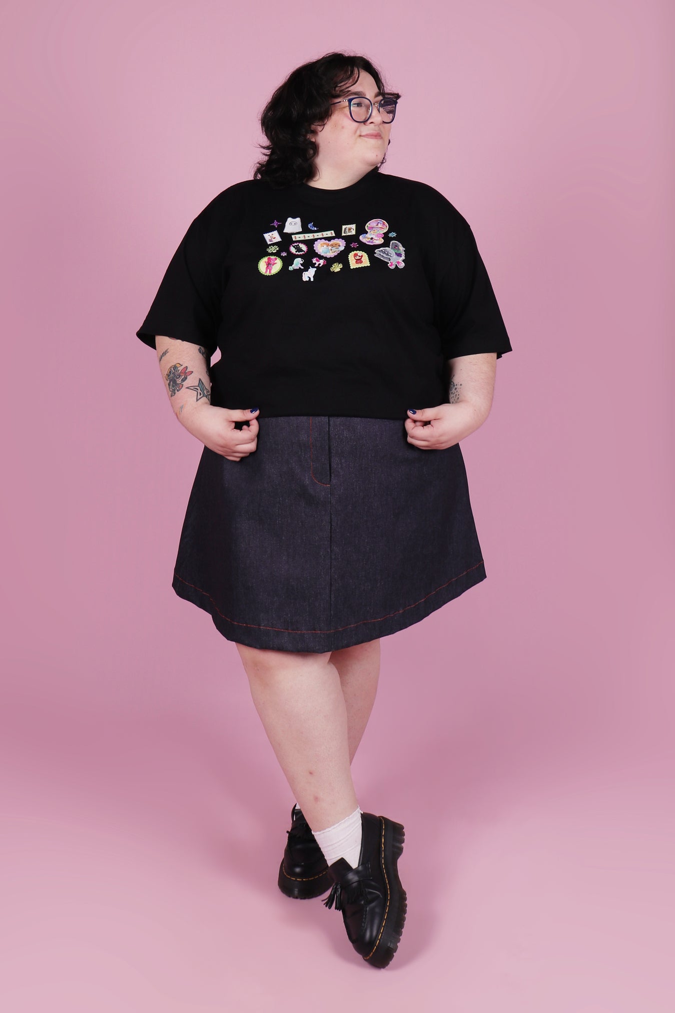 Shellflower Tee x Made590 Tee Black