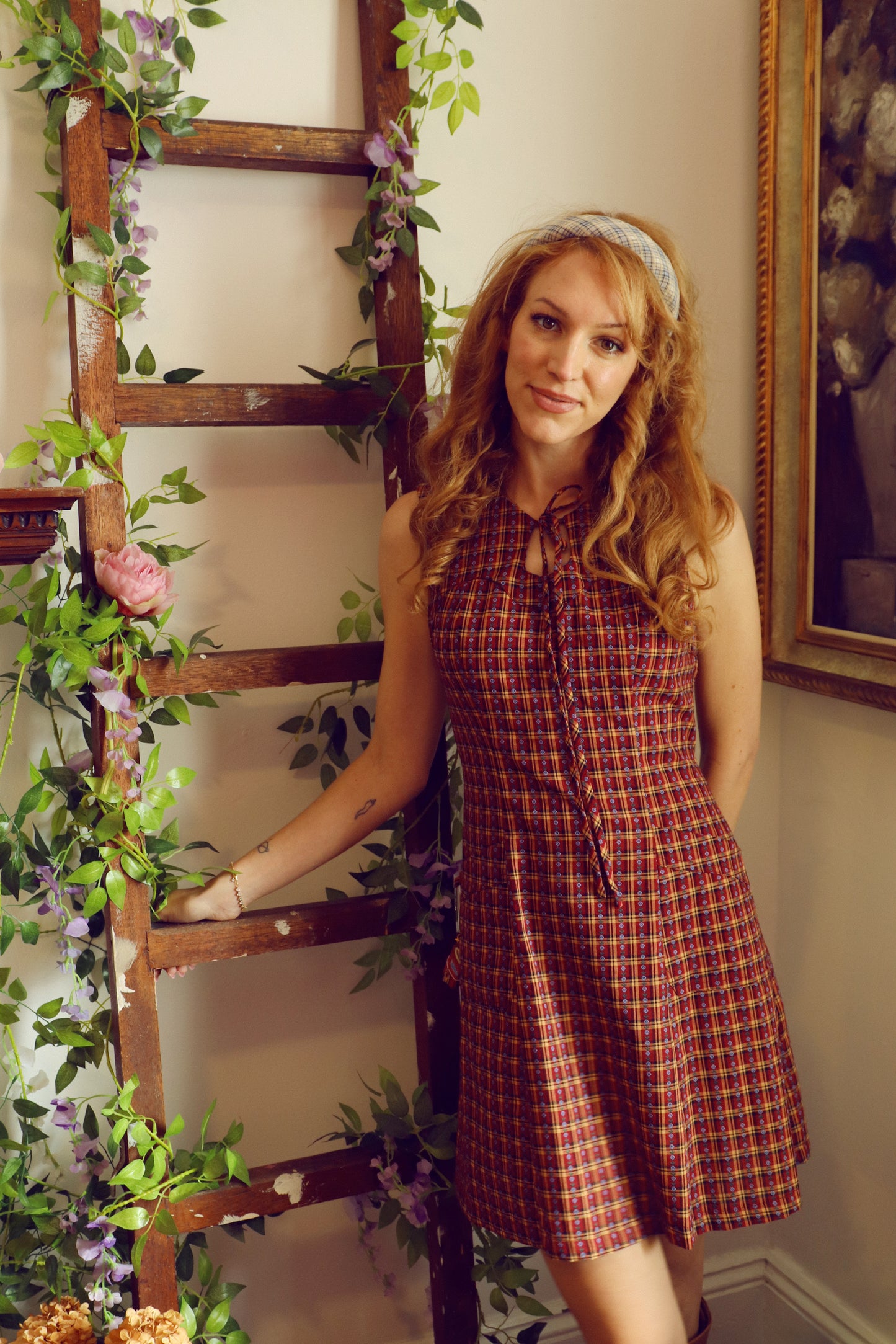 Martina Dress Rose Plaid