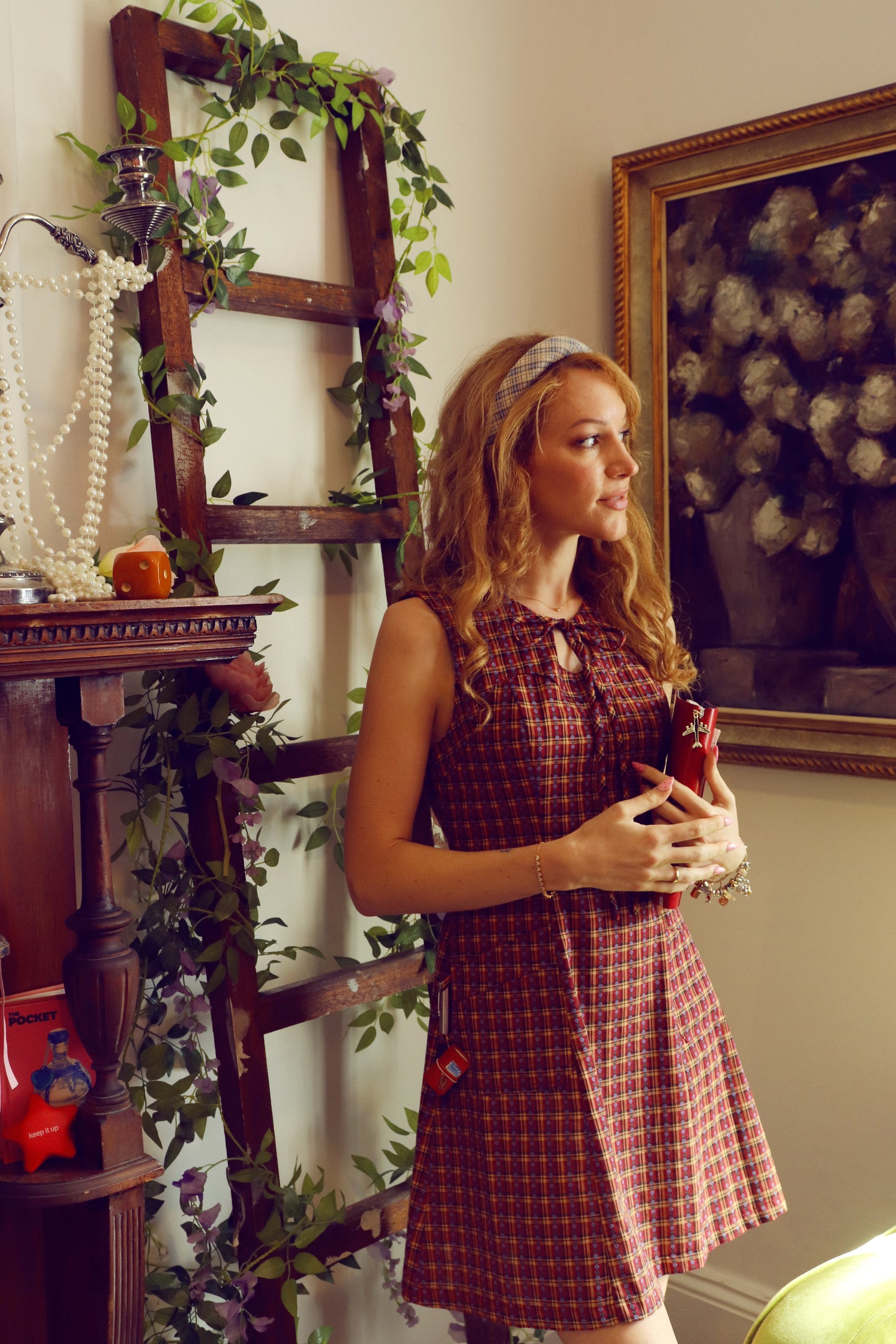 Martina Dress Rose Plaid
