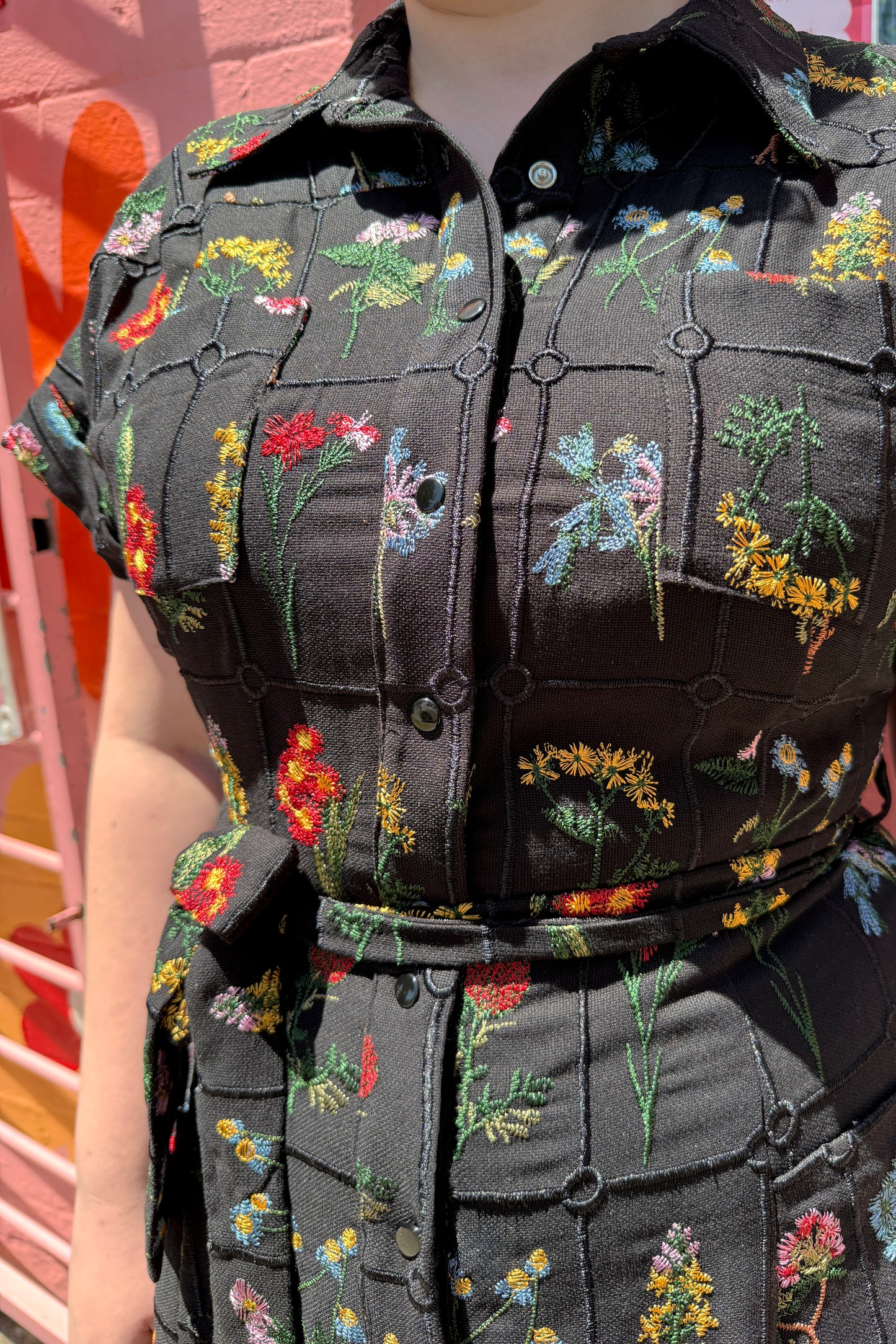Sabrina Dress Embroidered Botany