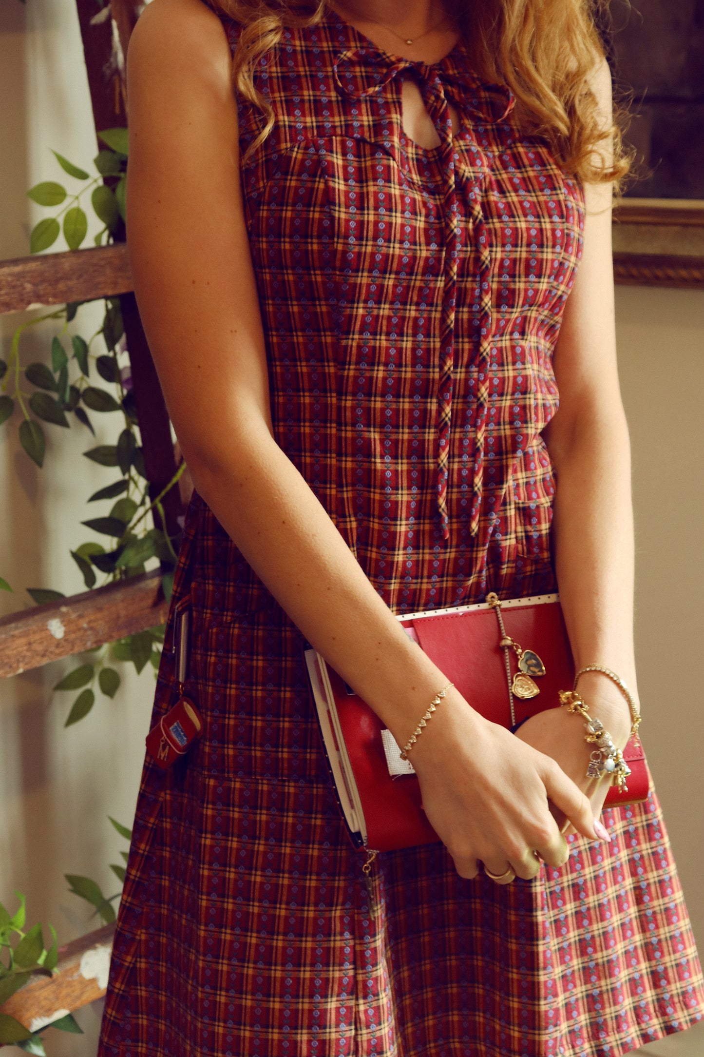Martina Dress Rose Plaid