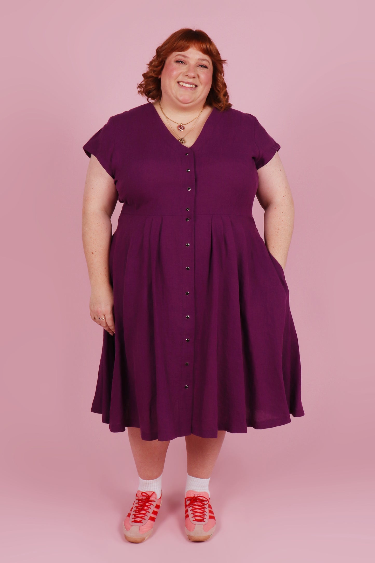 Saski Dress Blackberry Linen