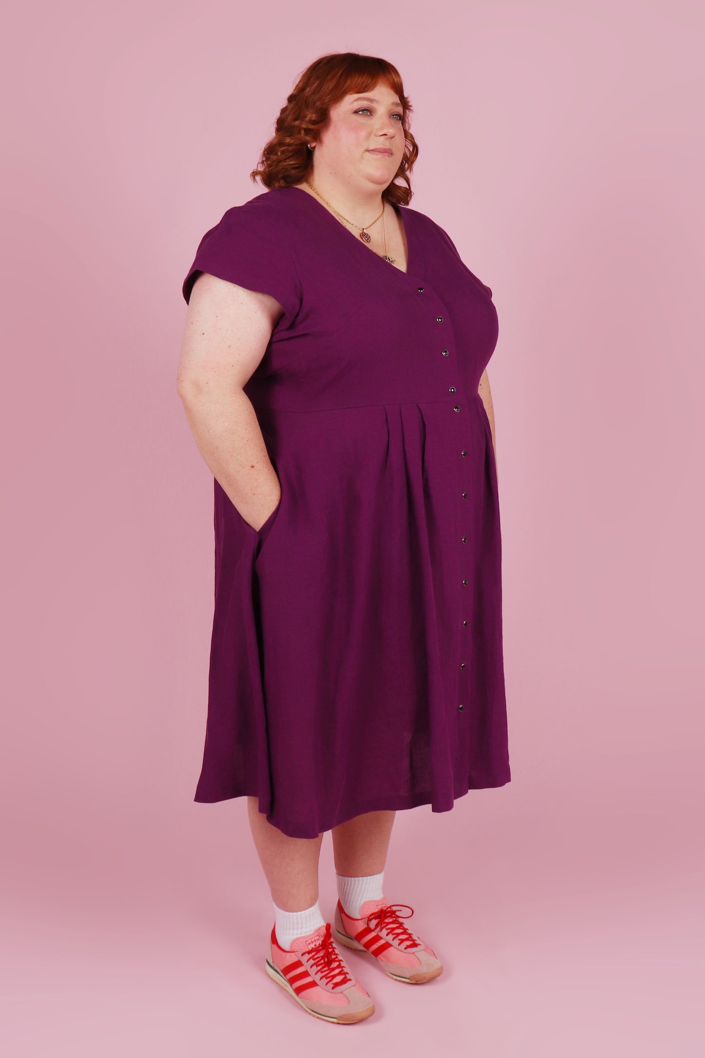 Saski Dress Blackberry Linen