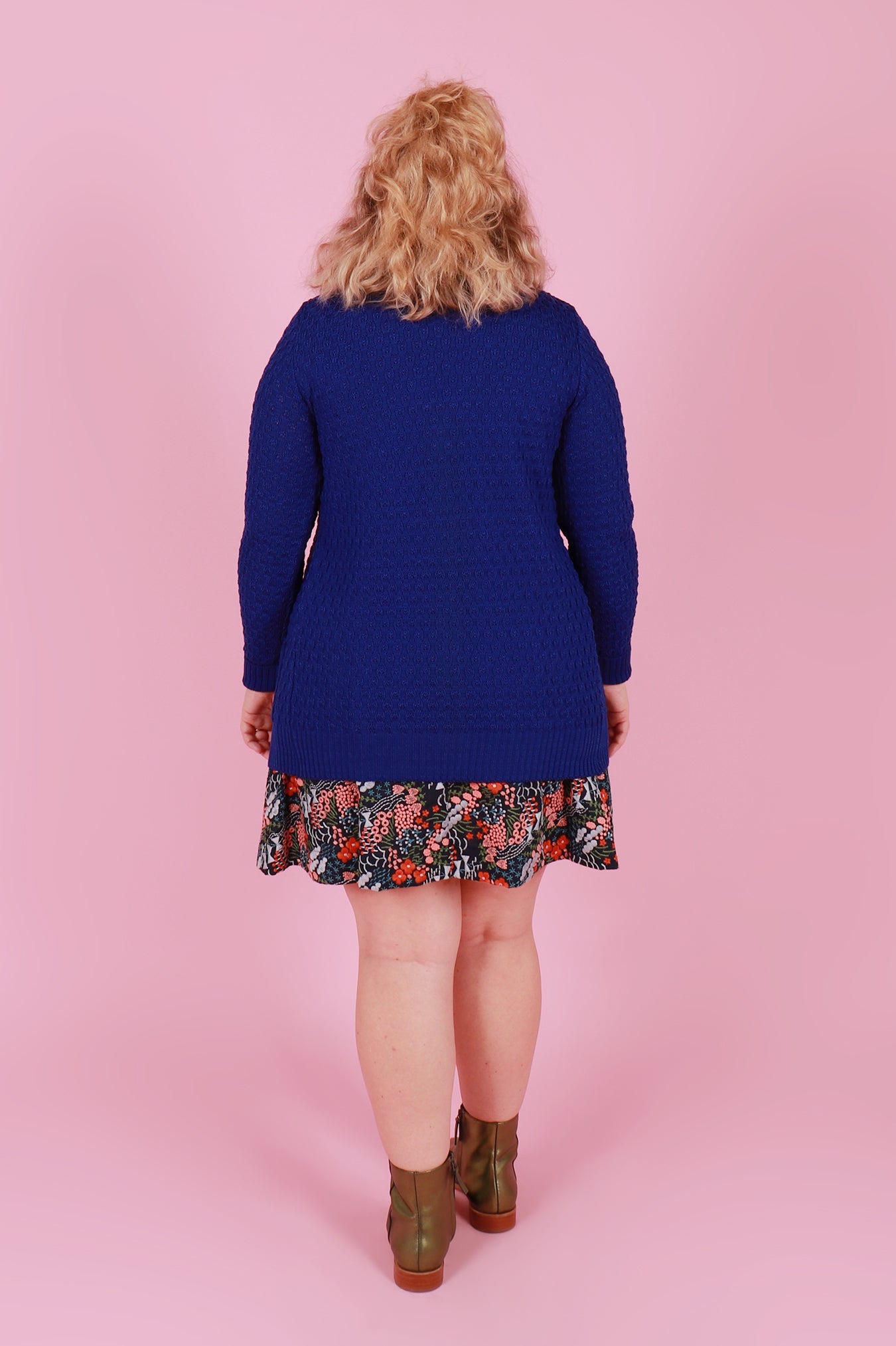 Cosy Clementine Cardie Electric Blue