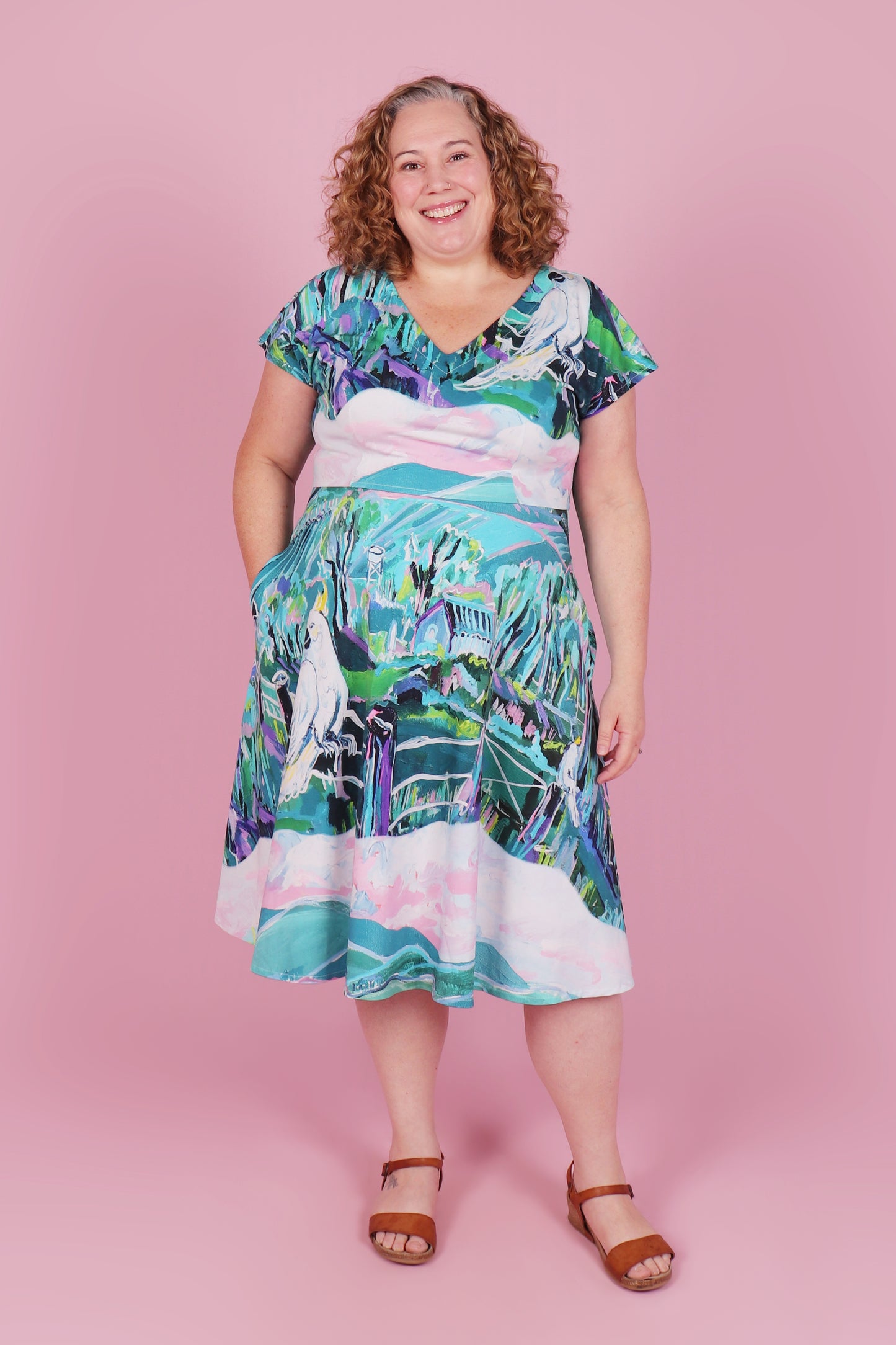 Belinda Jersey Dress Cockatoo Country