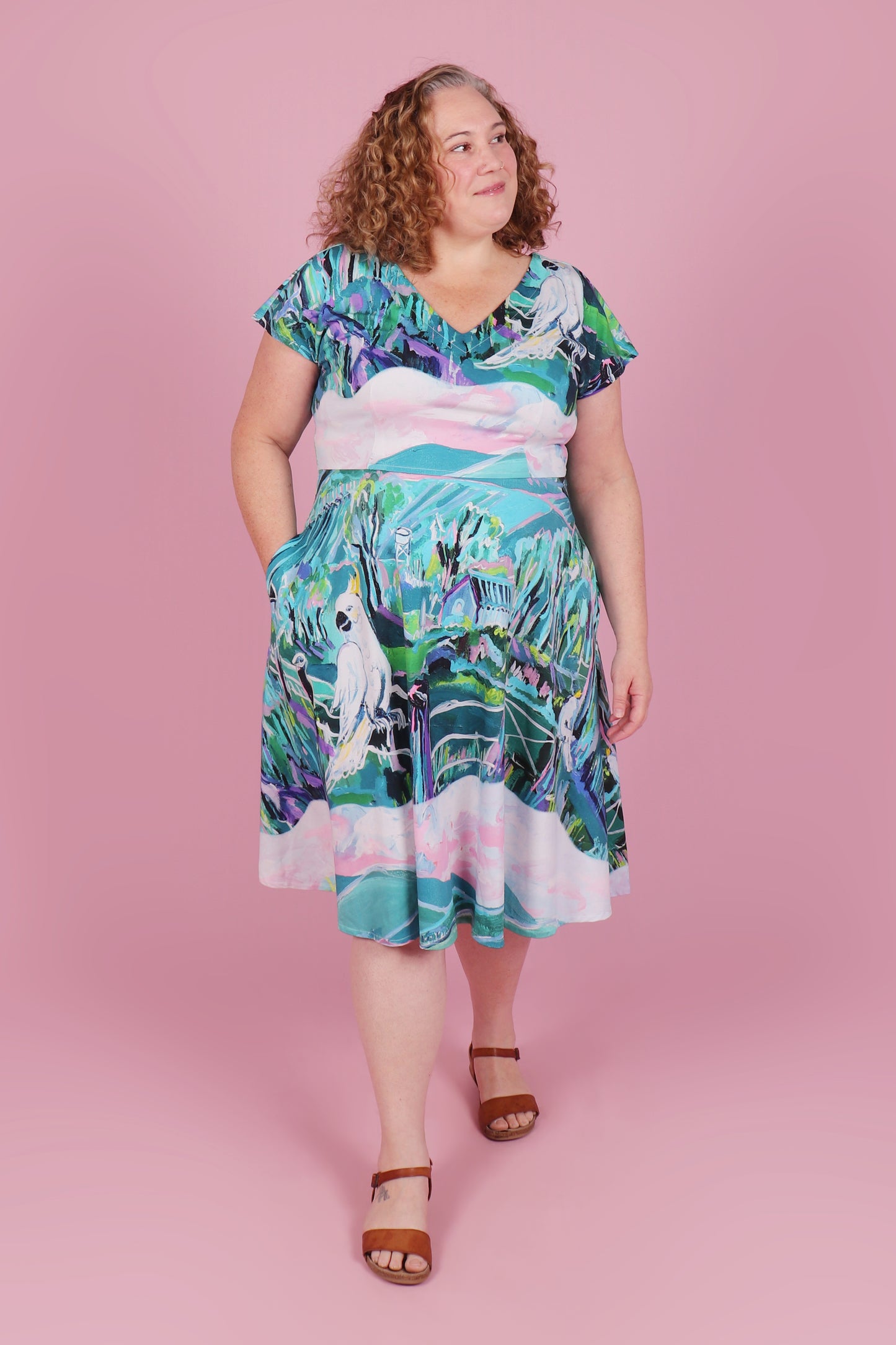 Belinda Jersey Dress Cockatoo Country