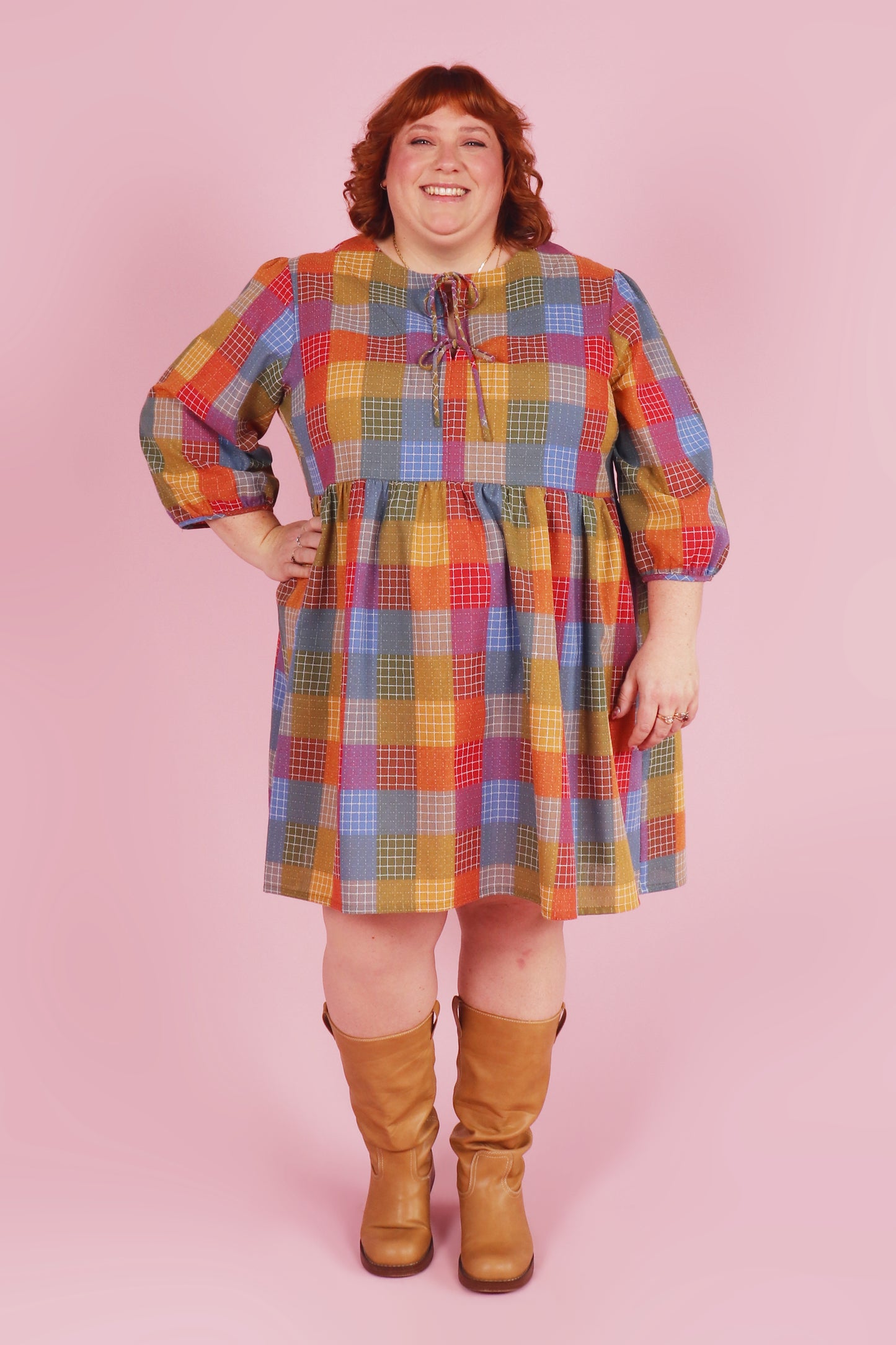 Betty Reversible Dress Hopscotch Plaid